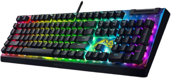 Razer Keyboard mechanical BlackWidow V4 X, 110key, Yellow Switch, USB-A, EN, RGB, Fortnite Ed.