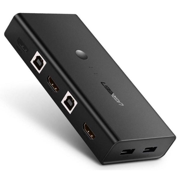 KVM Switch UGREEN CM200 (50744), HDMI 2 IN 1 KVM Switcher, 4K*2K@30HZ, Black