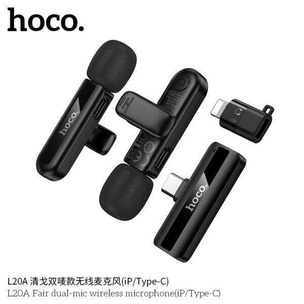 Hoco L20A Fair dual-mic wireless microphone(iP/Type-C)
