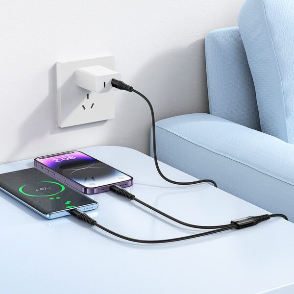 Hoco X123 Victory 2-in-1 charging cable(C to iP+C)