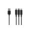 Cable 2E USB 3 in 1 Micro/Lightning/Type C, 5V/2.4A, Black,1.2m