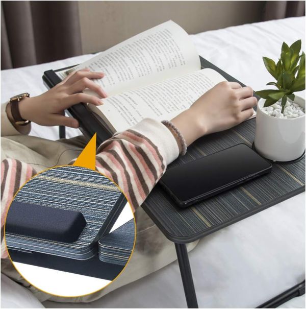 Black Laptop Desk MDF Folding Low Table Center