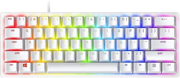 Razer Keyboard Huntsman Mini Mercury Ed. RGB 61key Purple Switch USB EN White