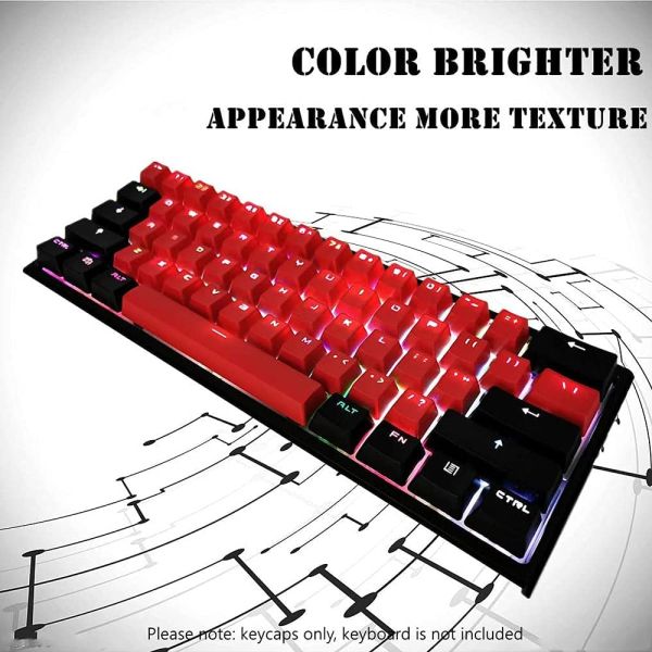 JOMGBB Keycaps Red Blakc