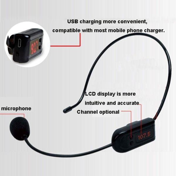 FM Wireless Microphone Headset