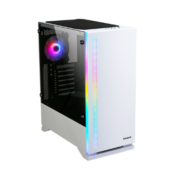 Zalman Computer case  S5, MidT, 2xUSB2.0,1xUSB3.0, 1x120,1x120 RGB,tempered glass (side panel), without PSU, white