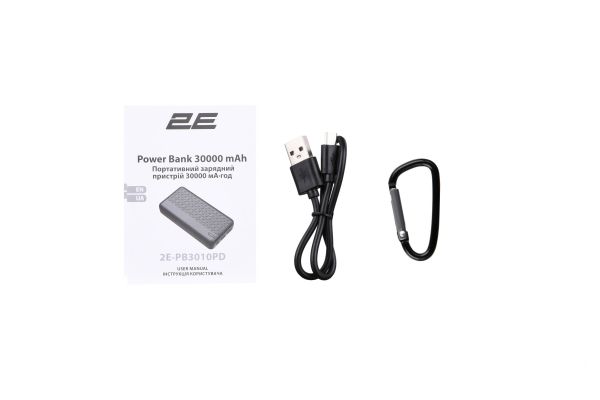 2E Power Bank Geometry 30000mAh PD, QC 18W Black