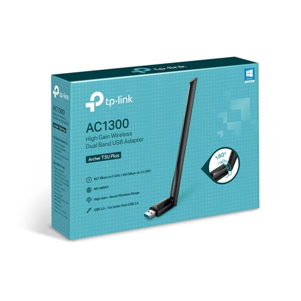 TP-Link, Archer T3U Plus, AC1300 USB Adapter