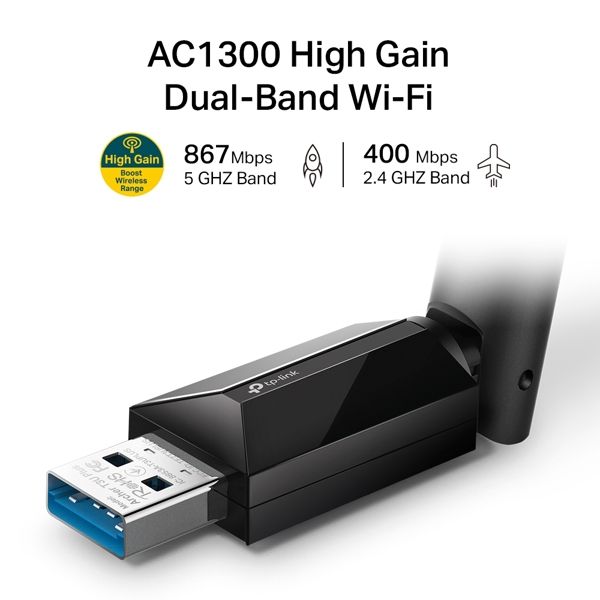 TP-Link, Archer T3U Plus, AC1300 USB Adapter