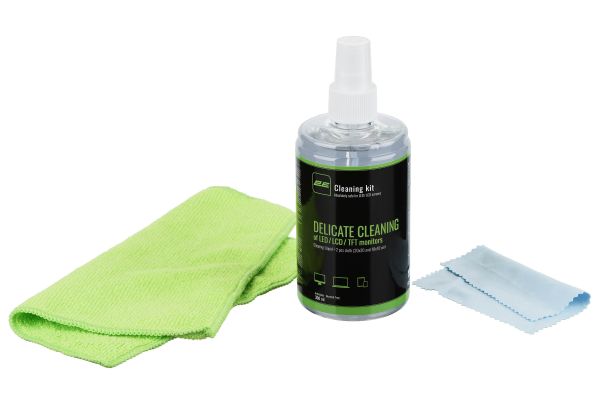2E Cleaning kit  for office equipment (liquid 300ml, whipes: 20x20 - 1pc, 10x10 - 1pc), green