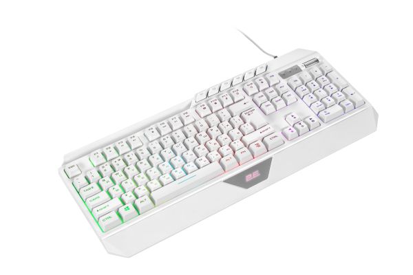 2E GAMING Membrane keyboard KG315 110key, USB-A, EN/UA, RGB, white