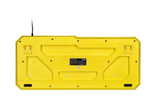 2E GAMING Membrane keyboard KG315 110key, USB-A, EN/RU, RGB, yellow