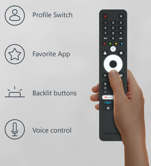 TV 65" Thomson QLED 4K 60Hz Smart Google TV Black