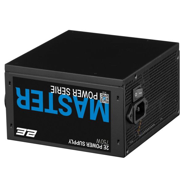 2E PSU MASTER POWER (750W), >80%, 80+ White, 120mm, 1xMB 24pin(20+4), 1xCPU 8pin(4+4), 3xMolex, 5xSATA, 4xPCIe 8pin(6+2)