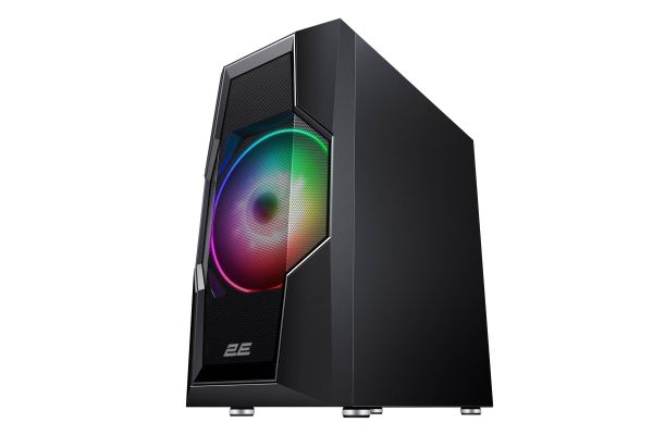 2E GAMING Computer case  TURBO (G2057B) , MidT, 2xUSB2.0,1xUSB3.0, 1x200+3x120ARGB,TG (side panel),without PSU,black