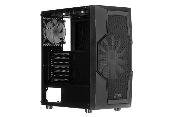 2E GAMING Computer case  TURBO (G2057B) , MidT, 2xUSB2.0,1xUSB3.0, 1x200+3x120ARGB,TG (side panel),without PSU,black