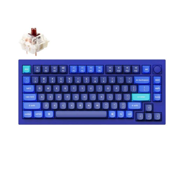 Keyboard mechanical Keychron Q1 84Key, Gateron G PRO Brown, USB-A, Hot-Swap, QMK, Knob, EN, RGB