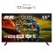 TV Set 55" 2E QLED 4K 60Hz Smart Google TV Black