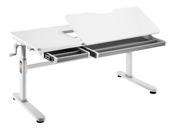2E Computer table CE301K-MECHANIC, height adjustment, mechanical, 54/76х120x60cm, white