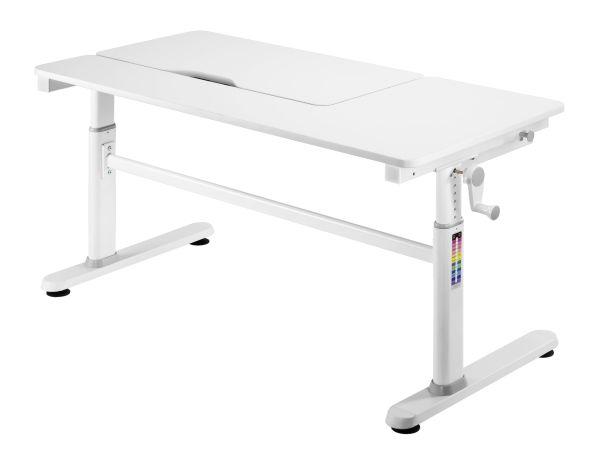 2E Computer table CE301K-MECHANIC, height adjustment, mechanical, 54/76х120x60cm, white