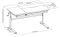 2E Computer table CE301K-MECHANIC, height adjustment, mechanical, 54/76х120x60cm, white