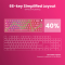 Royal Kludge RK R65-BR-XH RGB Mechanical Keyboard, Cream Switch, Hot Swappable, Wired, USB, Berry Red