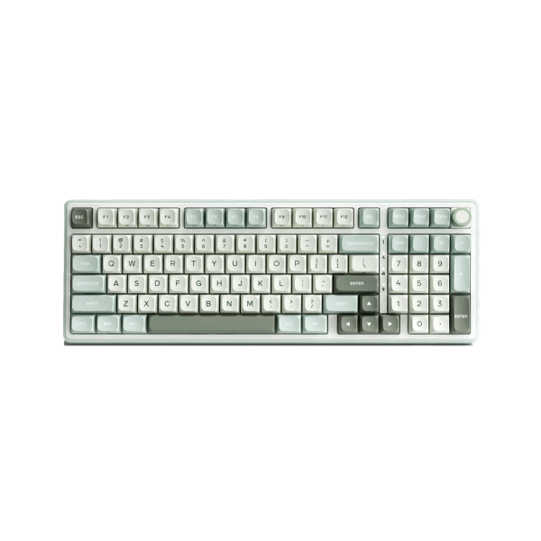 Royal Kludge RK R98PRO-SK-XW RGB Mechanical Keyboard, Beige Switch, Hot Swappable, Wired, Sky Cyan