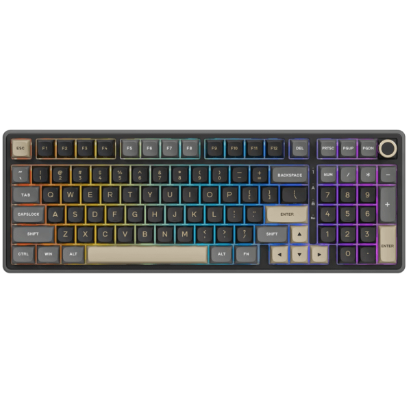 Royal Kludge RK R98PRO-PT-XW RGB Mechanical Keyboard, Beige Switch, Hot Swappable, Wired, Phantom