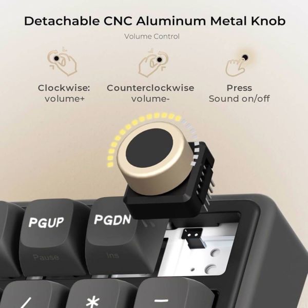 Royal Kludge RK R98PRO-PT-XW RGB Mechanical Keyboard, Beige Switch, Hot Swappable, Wired, Phantom