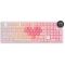 Royal Kludge RK N99-PM-XH RGB Mechanical Keyboard, Cream Switch, Hot Swappable, Wireless, Type-C, Bluetooth, 2.4GHz, Pink Melody