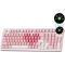 Royal Kludge RK N99-PM-XH RGB Mechanical Keyboard, Cream Switch, Hot Swappable, Wireless, Type-C, Bluetooth, 2.4GHz, Pink Melody