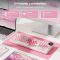 Royal Kludge RK N99-PM-XH RGB Mechanical Keyboard, Cream Switch, Hot Swappable, Wireless, Type-C, Bluetooth, 2.4GHz, Pink Melody