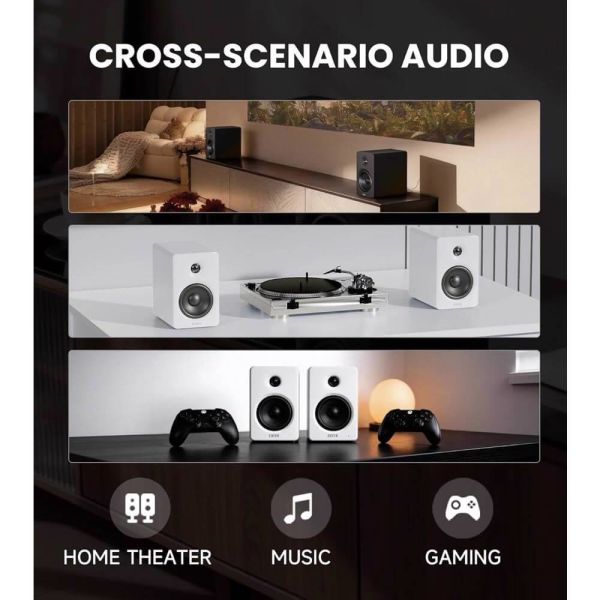 Speaker Edifier M90, 100W, HDMI eARC, Optical, Type-C, AUX, Bluetooth, Compact Active Speaker, White