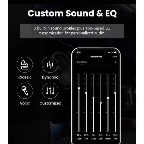 Speaker Edifier R20BT, 5W, Type-C Audio, AUX, Bluetooth, Speaker, Black