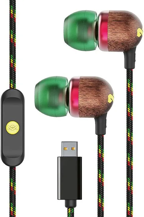 House of Marley EM-JE042-RA S. JAMAICA WIRED USB-C EARBUDS Rasta
