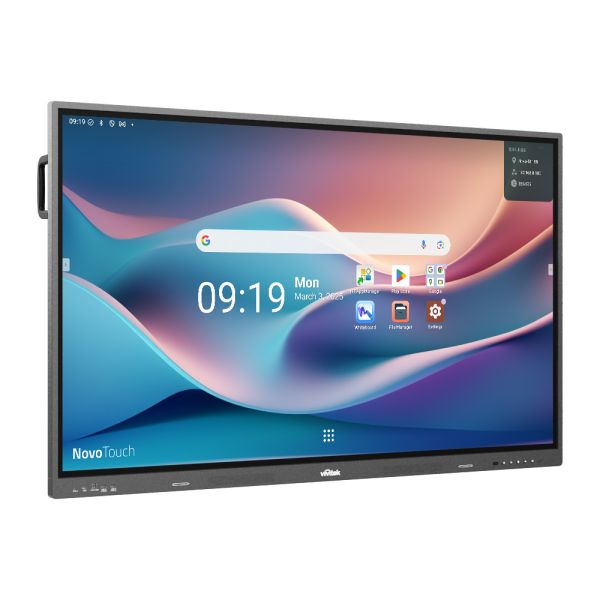 Interactive screen Vivitek BK653i Novo Touch, 85”, 4K, Android 14, RAM 8GB, 64GB, Smart Board, Silver