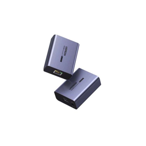 HDMI signal extender UGREEN CM455 (20519EU), HDMI Over Ethernet Extender 1080P 70m EU, Grey