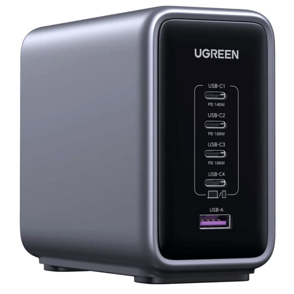 Mobile phone charger UGREEN CD333 (90903B) Nexode, 300W, Type-C, USB, 5-Port PD GaN Fast Charger, Gray