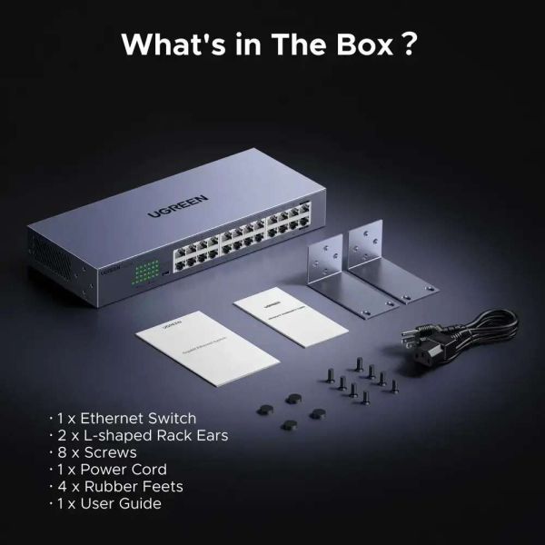 UGREEN CM740 (35374EU), 24-Port Gigabit, Switch, Gray