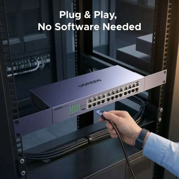 UGREEN CM740 (35374EU), 24-Port Gigabit, Switch, Gray