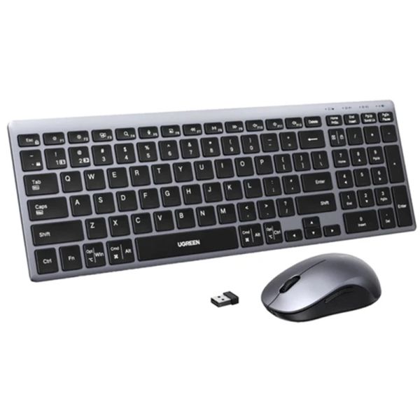 Keyboard+mouse UGREEN MK552 (85513), Wireless, USB, Bluetooth, Keyboard And Mouse, Grey