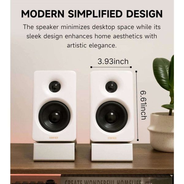 Speaker Edifier M60, 66W, Type-c, AUX, Bluetooth, Compact Desktop Speakers, White