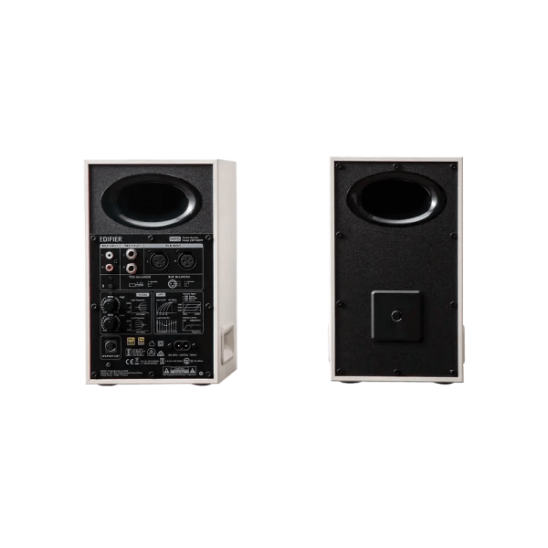 Speaker Edifier MR5, 110W, XLR, 6.35 mm TRS, RCA, AUX, Tri-amped Powered Studio Monitor Speakers, White