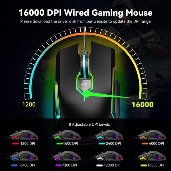 TECKNET RGB Wired Gaming Mouse