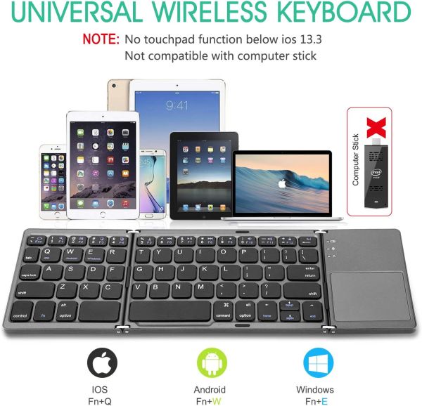 Foldable Bluetooth Keyboard With Touchpad