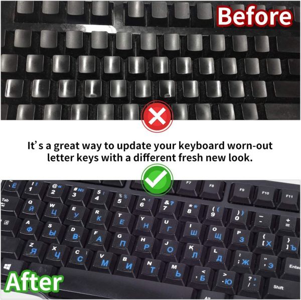 Russian Keyboard Stickers Blu