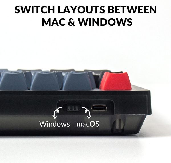 Keychron V5 100Key, K Pro Red, Hot-Swap, QMK, Knob, USB-A, EN/UKR, RGB, Fros