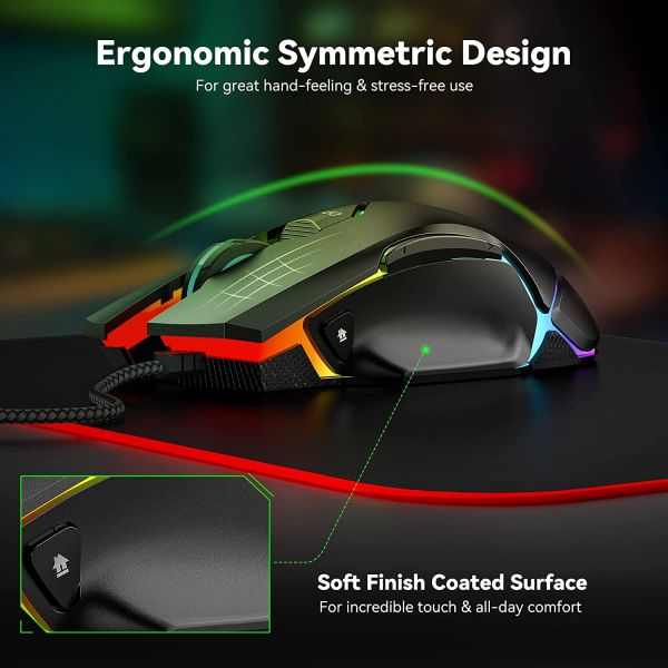 TECKNET RGB Wired Gaming Mouse