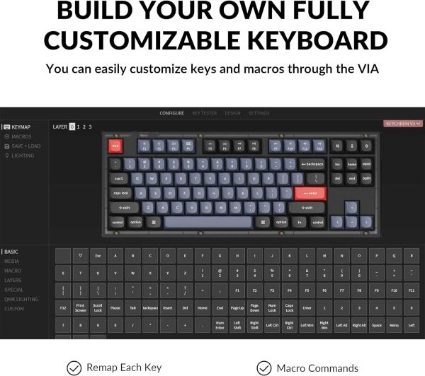 Keyboard Keychron V1 100 Key QMK Keychron K PRO Brown Hot-Swap RGB Knob Frosted Black V5C3_KEYCHRON