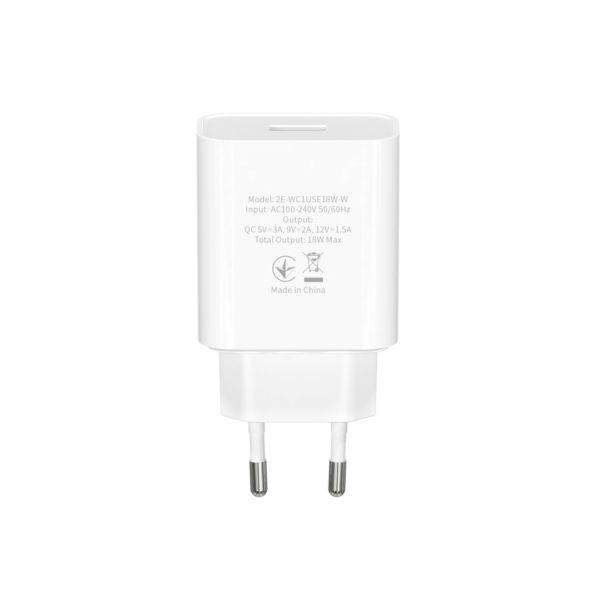 2Е Wall Charger USB QC3.0 DC5V/3A, Max 18W, white